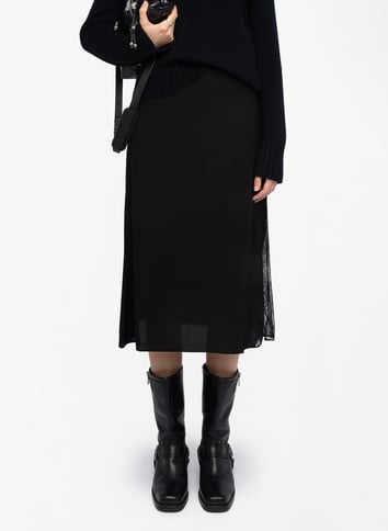 Jupe midi droite ZADIG&VOLTAIRE Noir
